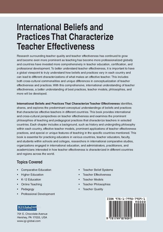 Produktbild: International Beliefs and Practices That Characterize Teacher Effectiveness
