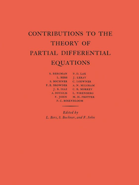 Produktbild: Contributions to the Theory of Partial Differential Equations