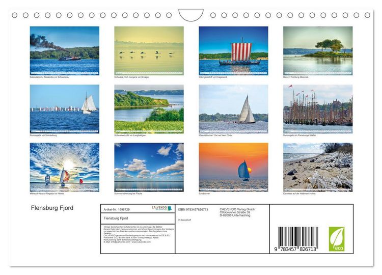 Produktbild: Flensburg Fjord (Wandkalender 2026 DIN A4 quer), CALVENDO Monatskalender