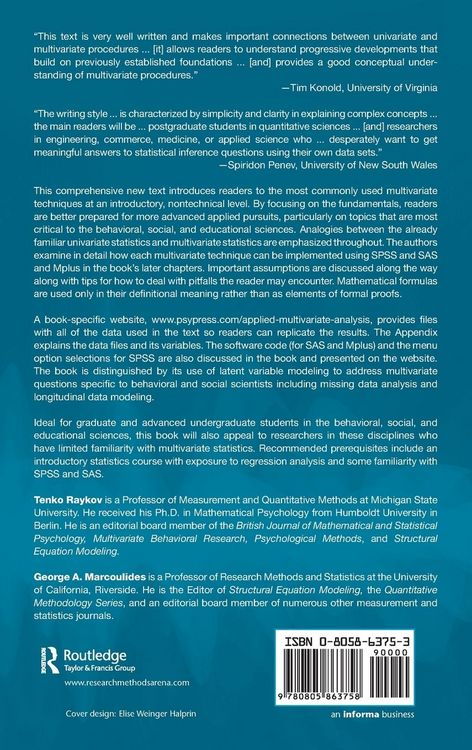 Produktbild: An Introduction to Applied Multivariate Analysis