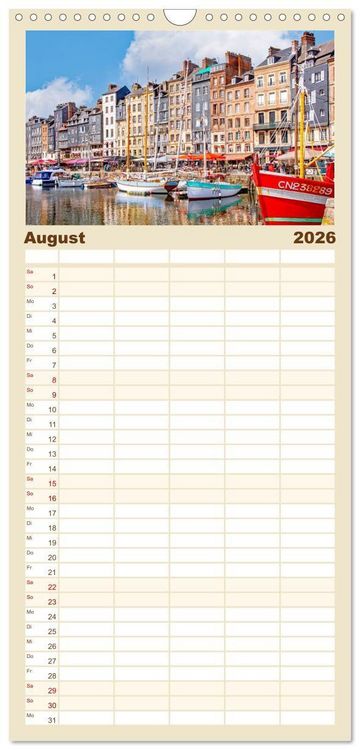 Produktbild: Familienplaner 2026 - Normandie - Frankreichs wundersch&ouml;ner Norden mit 5 Spalten (Wandkalender, 21 x 45 cm) CALVENDO