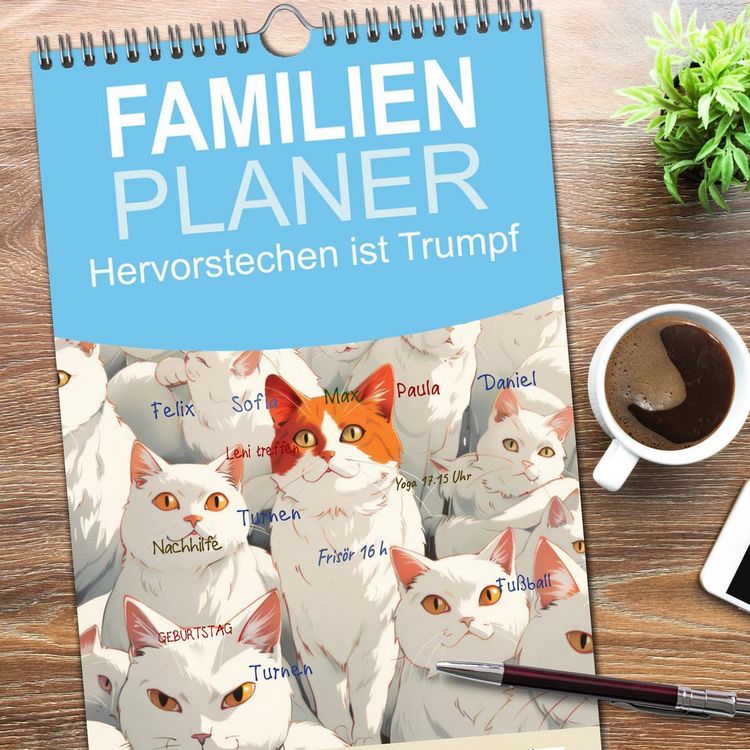 Produktbild: Familienplaner 2026 - Hervorstechen ist Trumpf mit 5 Spalten (Wandkalender, 21 x 45 cm) CALVENDO
