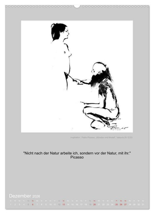 Produktbild: EROTISCHE BODYPAINTING ZITATE - HOMMAGE AN KLIMT, SCHIELE UND PICASSO (hochwertiger Premium Wandkalender 2026 DIN A2 hoch), Kunstdruck in Hochglanz