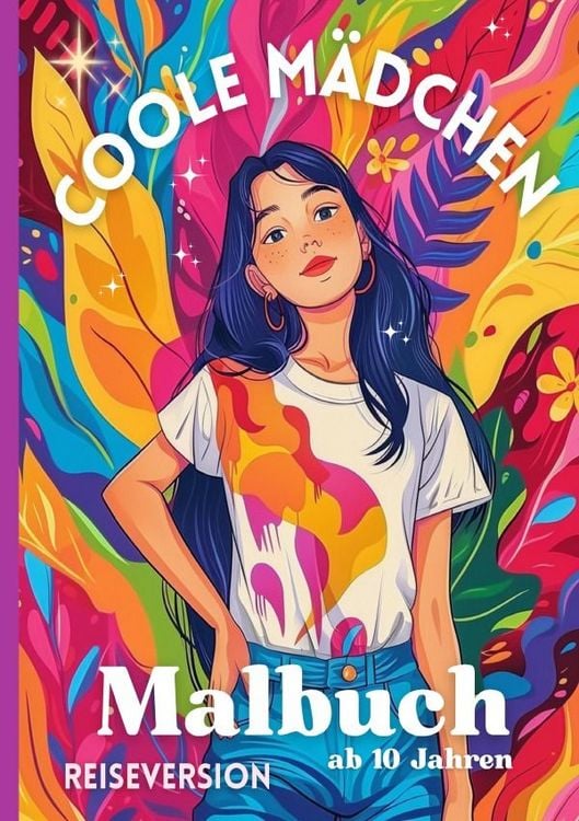 Produktbild: Coole M&auml;dchen Malbuch - ab 10 Jahren | A5 Reiseformat