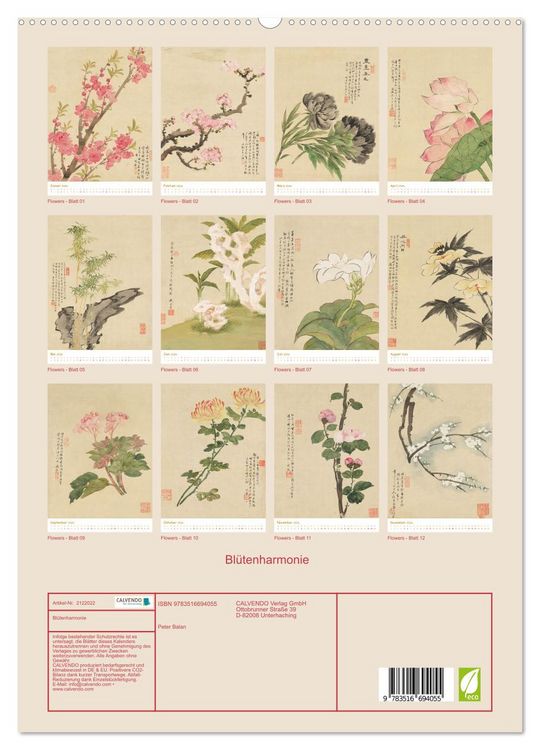 Produktbild: Bl&uuml;tenharmonie (hochwertiger Premium Wandkalender 2026 DIN A2 hoch), Kunstdruck in Hochglanz