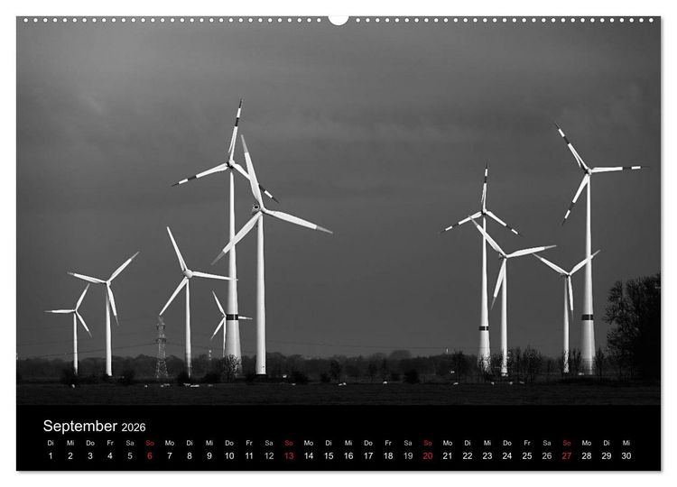 Produktbild: Ost-Friesische Schwarz-Wei&szlig;-Ansichten (Wandkalender 2026 DIN A2 quer), CALVENDO Monatskalender