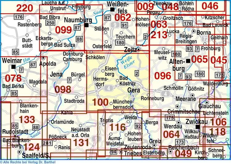 Produktbild: Radwander- und Wanderkarte Gera, Bad Köstritz, Bad Klosterlaunitz, Eisenberg, Hermsdorf und Umgebung 1 : 35 000