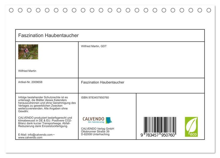 Produktbild: Faszination Haubentaucher (Tischkalender 2026 DIN A5 quer), CALVENDO Monatskalender