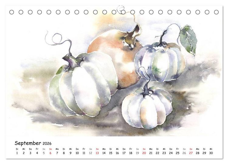 Produktbild: Gem&uuml;se Aquarelle (Tischkalender 2026 DIN A5 quer), CALVENDO Monatskalender
