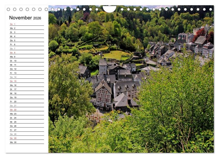 Produktbild: Eine Perle in der Eifel - Monschau (Wandkalender 2026 DIN A4 quer), CALVENDO Monatskalender