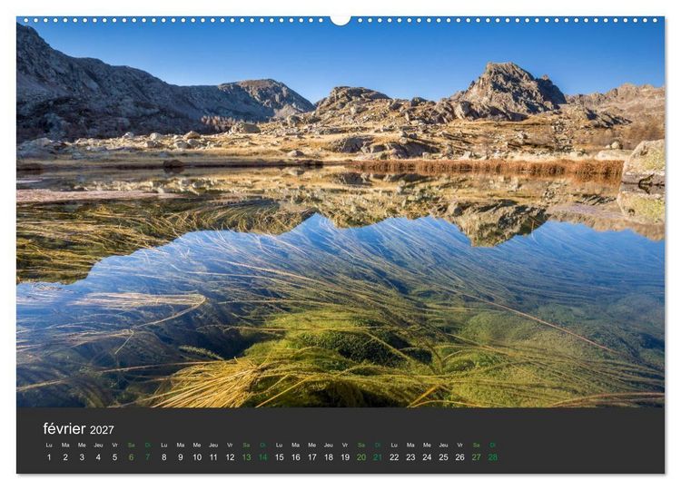 Produktbild: Lacs de montagne. Miroir des cimes (Calendrier mural haut de gamme 2027 DIN A2 vertical), CALVENDO calendrier mensuel