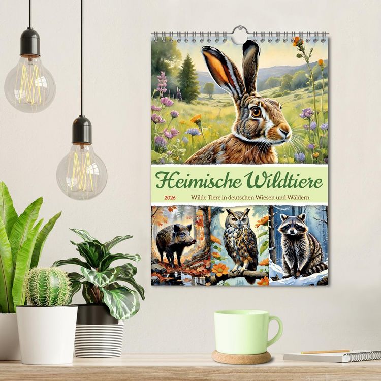 Produktbild: Heimische Wildtiere 2026 (Wandkalender 2026 DIN A4 hoch), CALVENDO Monatskalender