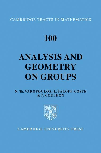 Produktbild: Analysis and Geometry on Groups