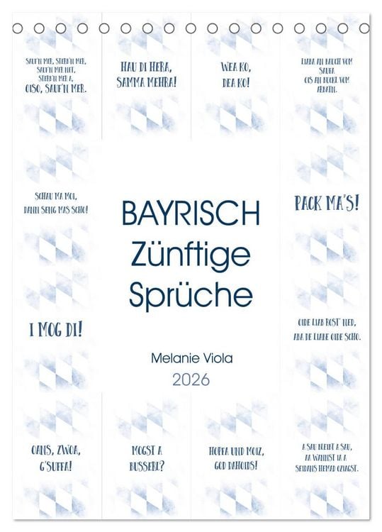 Produktbild: BAYRISCH Z&uuml;nftige Spr&uuml;che (Tischkalender 2026 DIN A5 hoch), CALVENDO Monatskalender