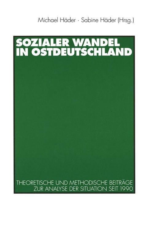 Produktbild: Sozialer Wandel in Ostdeutschland