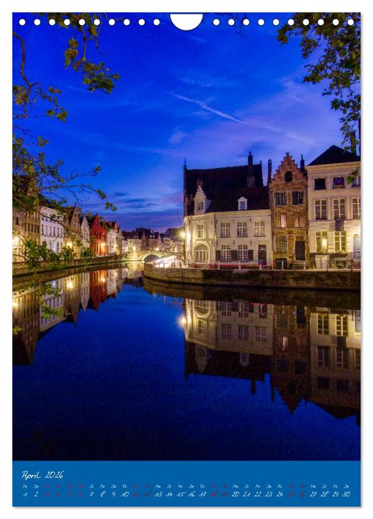 Produktbild: D&auml;mmerung in Gent und Br&uuml;gge (Wandkalender 2026 DIN A4 hoch), CALVENDO Monatskalender