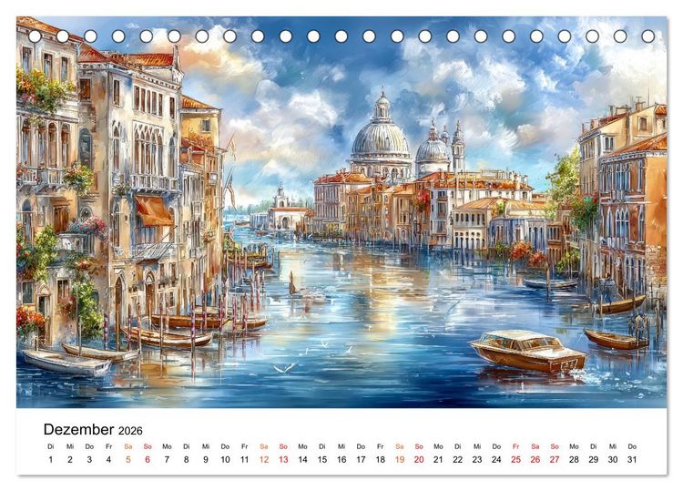 Produktbild: Stadtpoesie in sanften Farben (Tischkalender 2026 DIN A5 quer), CALVENDO Monatskalender