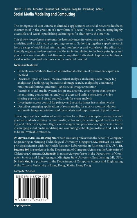 Produktbild: Social Media Modeling and Computing