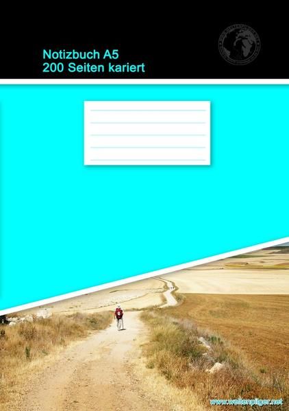 Produktbild: Notizbuch A5 200 Seiten kariert (Softcover T&uuml;rkis)