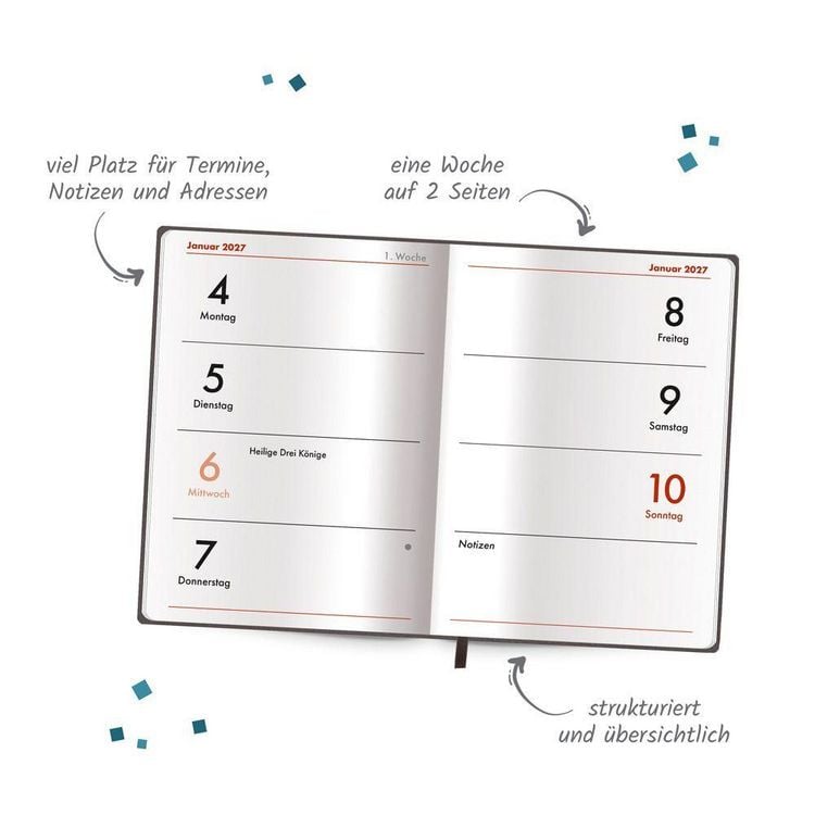 Produktbild: TR&Ouml;TSCH - Taschenkalender A7 Soft Touch Anthrazit 2027