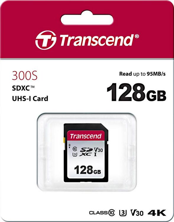 Produktbild: Transcend Premium 300S SDXC-Karte 128 GB Class 10, UHS-I, UHS-Class 1