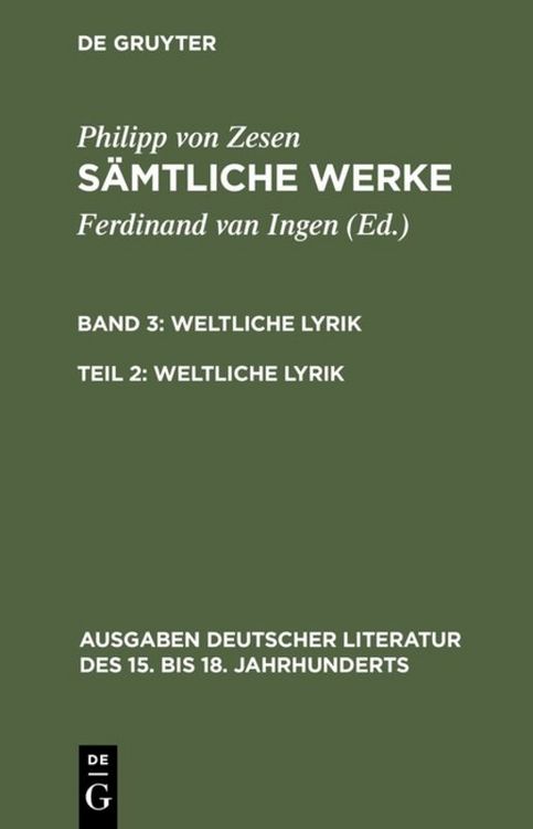 Produktbild: Weltliche Lyrik