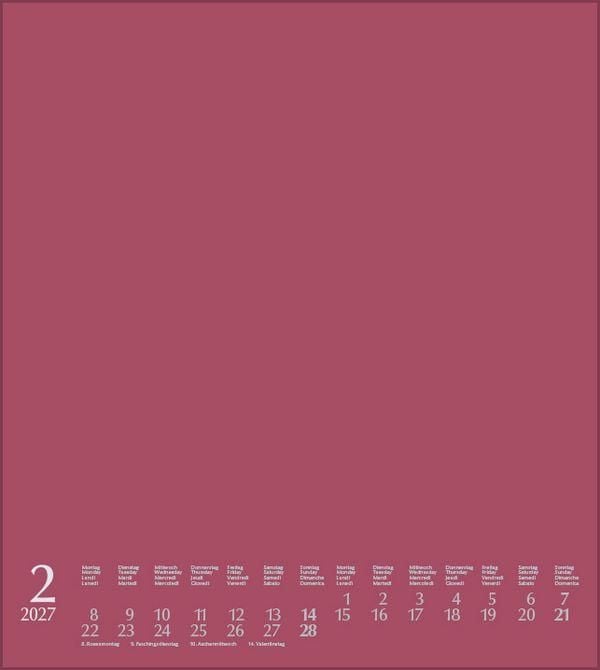 Produktbild: Foto-Malen-Basteln Bastelkalender bordeaux 2027