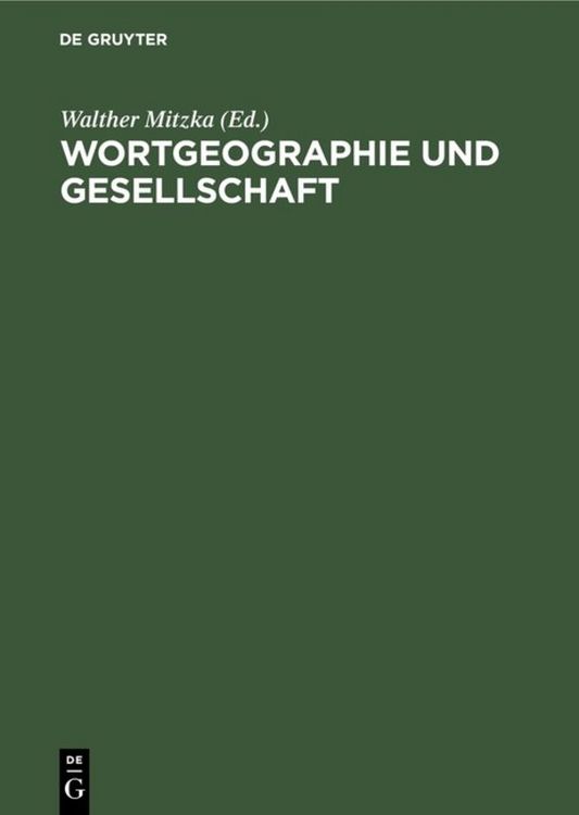 Produktbild: Wortgeographie und Gesellschaft
