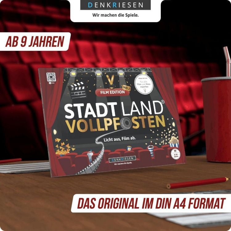 Produktbild: DENKRIESEN - STADT LAND VOLLPFOSTEN&reg; - FILM EDITION - "Licht aus, Film ab." - A4