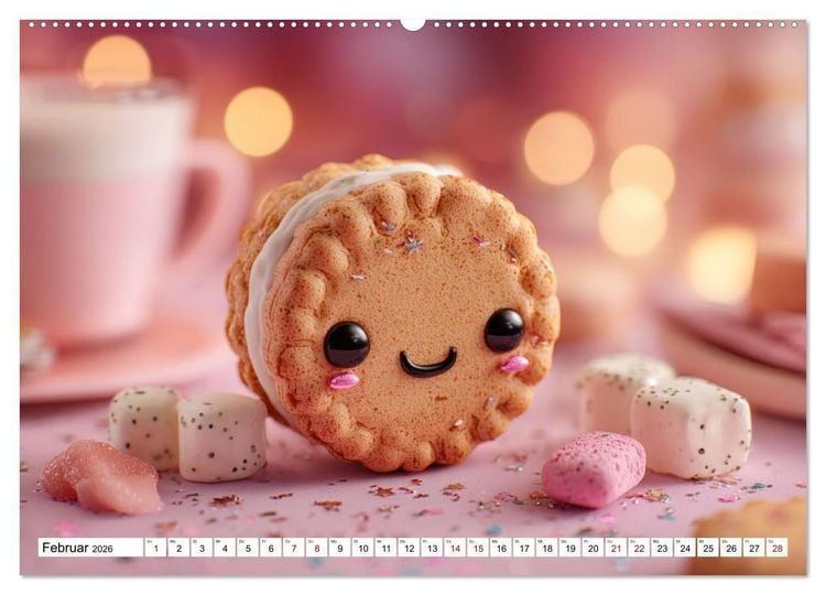 Produktbild: Kawaii-Gl&uuml;cksmomente (hochwertiger Premium Wandkalender 2026 DIN A2 quer), Kunstdruck in Hochglanz