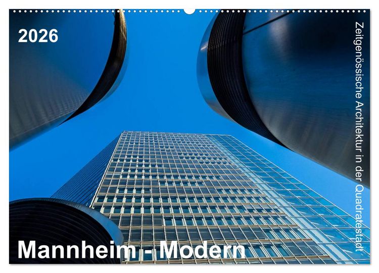 Produktbild: Mannheim Modern. Zeitgen&ouml;ssische Architektur in der Quadratestadt. (Wandkalender 2026 DIN A2 quer), CALVENDO Monatskalender