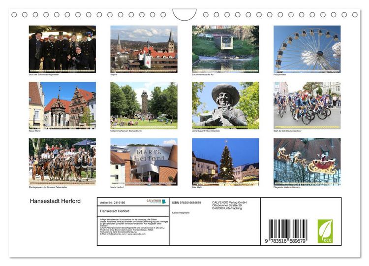 Produktbild: Hansestadt Herford (Wandkalender 2026 DIN A4 quer), CALVENDO Monatskalender