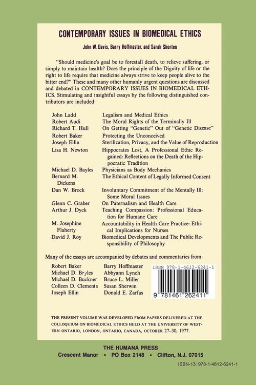 Produktbild: Contemporary Issues in Biomedical Ethics