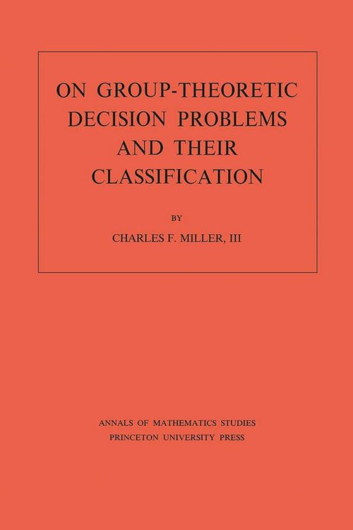 Produktbild: On Group-Theoretic Decision Problems and Their Classification