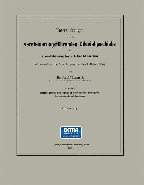 Produktbild: Untersuchungen &uuml;ber die versteinerungsf&uuml;hrenden Diluvialgeschiebe des norddeutschen Flachlandes mit besonderer Ber&uuml;cksichtigung der Mark Brandenburg