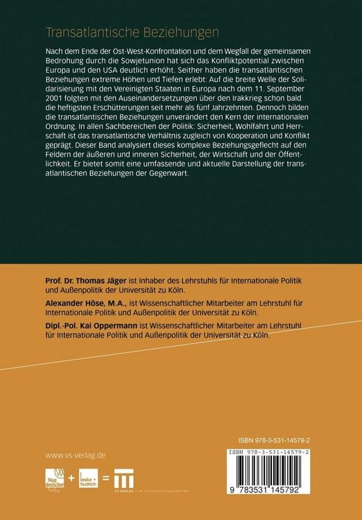 Produktbild: Transatlantische Beziehungen