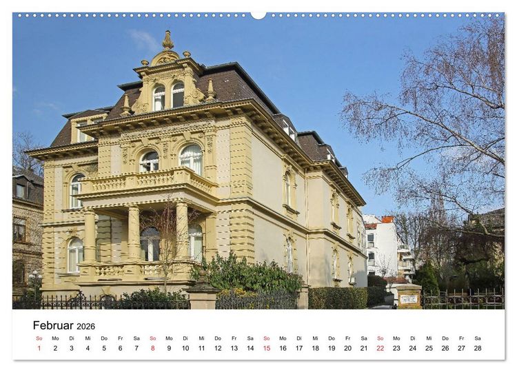 Produktbild: Wiesbaden - Stadt der Villen (hochwertiger Premium Wandkalender 2026 DIN A2 quer), Kunstdruck in Hochglanz