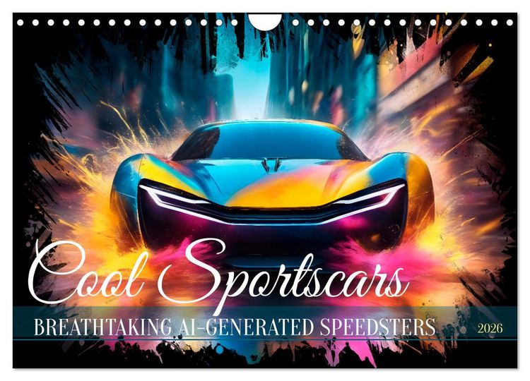 Produktbild: COOL SPORTSCARS Breathtaking AI-generated speedsters (Wall Calendar 2026 DIN A4 landscape), CALVENDO 12 Month Wall Calendar