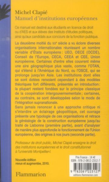 Produktbild: Manuel d'institutions europ&eacute;ennes