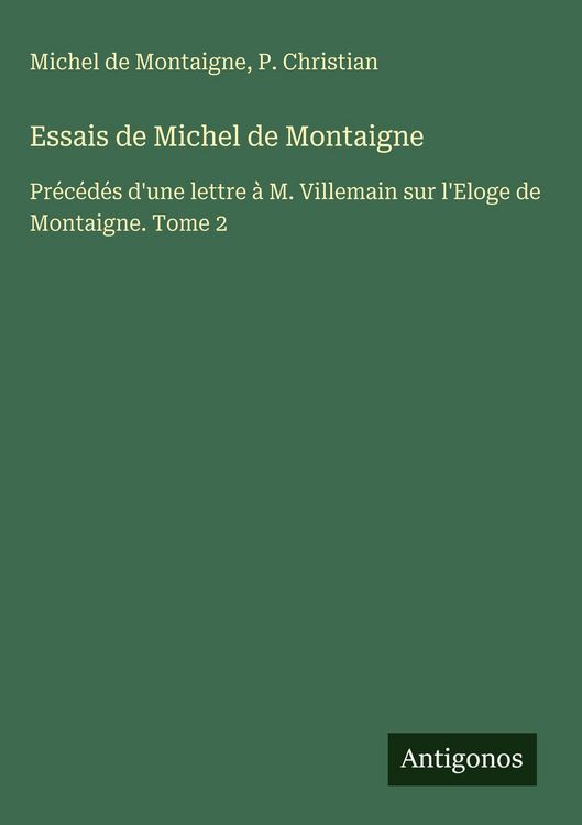 Produktbild: Essais de Michel de Montaigne