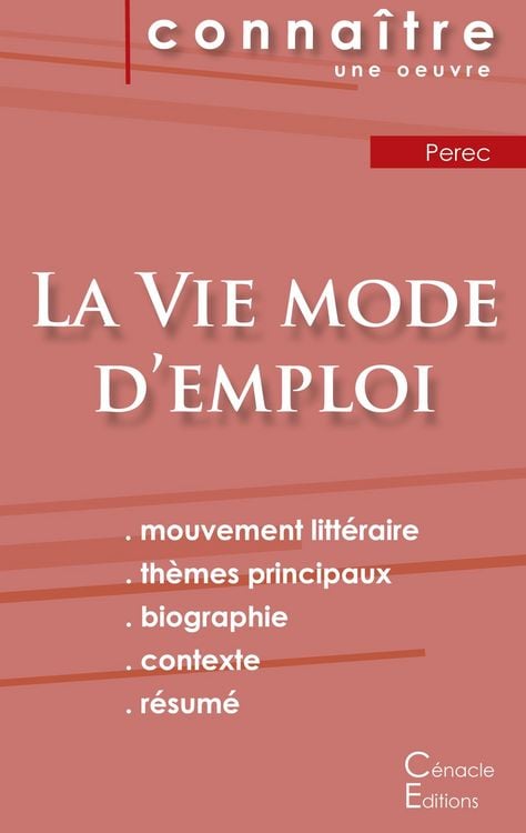 Produktbild: Fiche de lecture La Vie mode d'emploi de Perec (analyse litt&eacute;raire de r&eacute;f&eacute;rence et r&eacute;sum&eacute; complet)