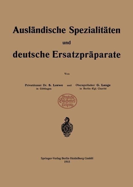 Produktbild: Ausl&auml;ndische Spezialit&auml;ten und deutsche Ersatzpr&auml;parate