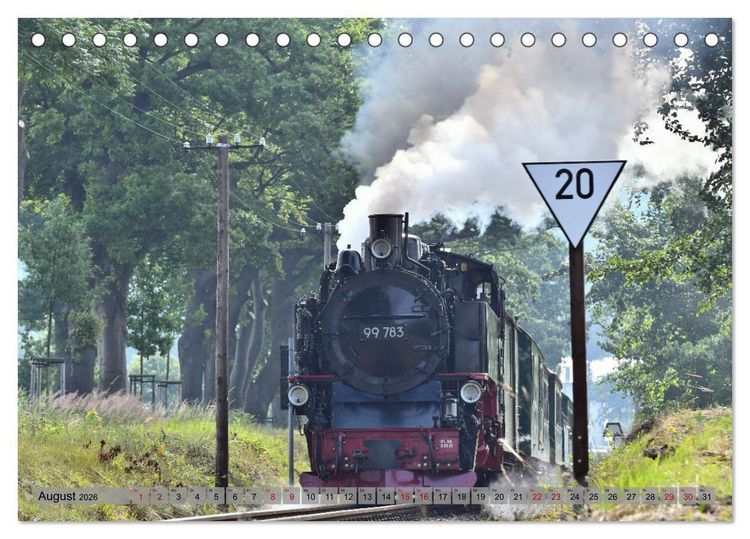 Produktbild: Mit Dampf durch die Natur R&uuml;gens (Tischkalender 2026 DIN A5 quer), CALVENDO Monatskalender