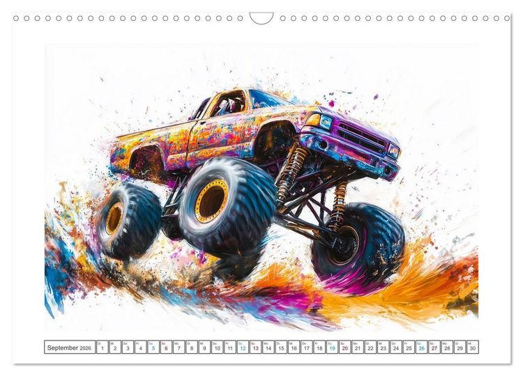 Produktbild: Die Macht der Monstertrucks (Wandkalender 2026 DIN A3 quer), CALVENDO Monatskalender