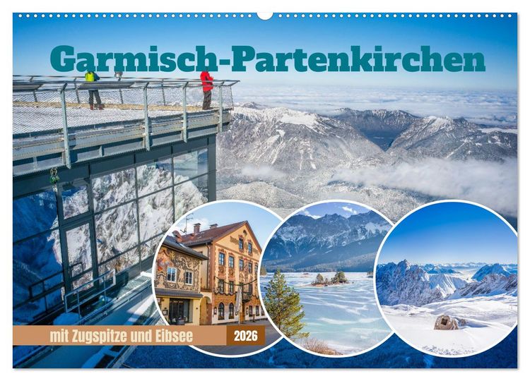 Produktbild: Garmisch-Partenkirchen mit Zugspitze und Eibsee (Wandkalender 2026 DIN A2 quer), CALVENDO Monatskalender