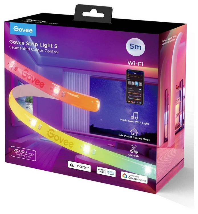 Produktbild: Govee LED Strip Lights Matter ready 5 Meter H612ACD1 LED-Streifen-Basisset 230 V, 24 V RGB 1 St.