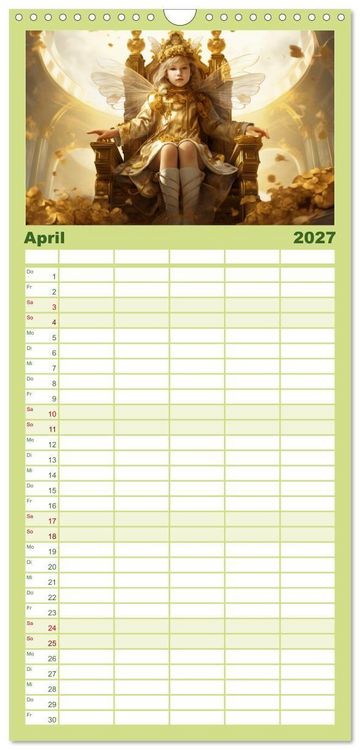 Produktbild: Familienplaner 2027 - Hallo! Ich bin die Honigbiene mit 5 Spalten (Wandkalender, 21 x 45 cm) CALVENDO