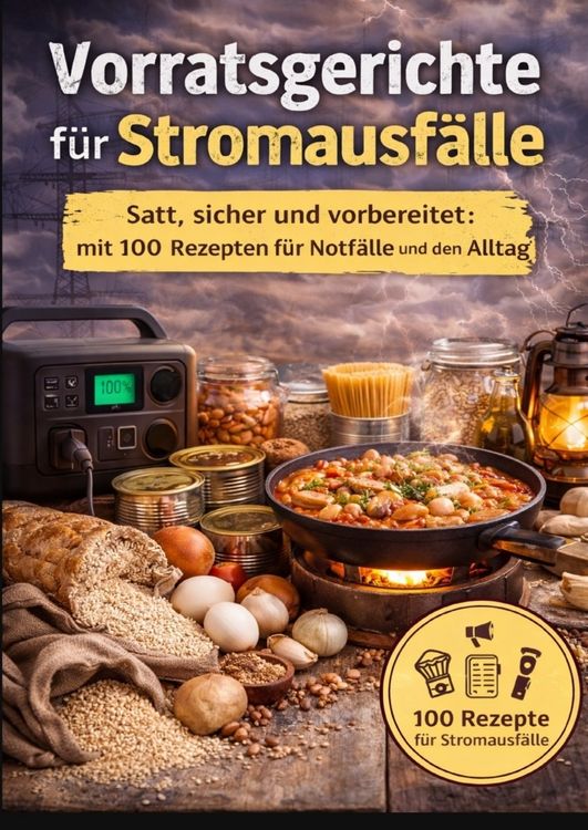 Produktbild: Vorratsgerichte f&uuml;r Stromausf&auml;lle :Satt, sicher und vorbereitet mit 100 Rezepten f&uuml;r Notf&auml;lle und den Alltag