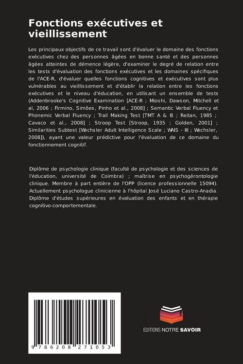 Produktbild: Fonctions ex&eacute;cutives et vieillissement
