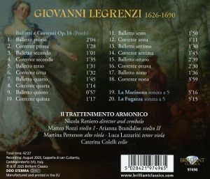 Produktbild: Legrenzi: Balletti e Correnti